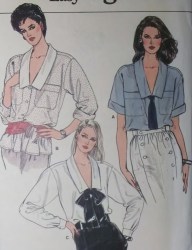 8888 EZ VOGUE LOOSE FIT COLLAR SS-LS BLOUSE PATTERN 8-12